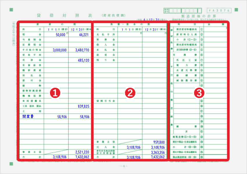 青色申告決算書 一般用 の書き方 4 4 貸借対照表の解説と記入例