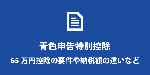 青色申告特別控除 青色申告特別控除