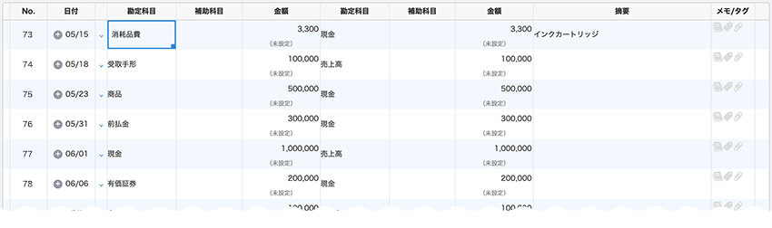 マネーフォワードクラウド確定申告の仕訳帳入力